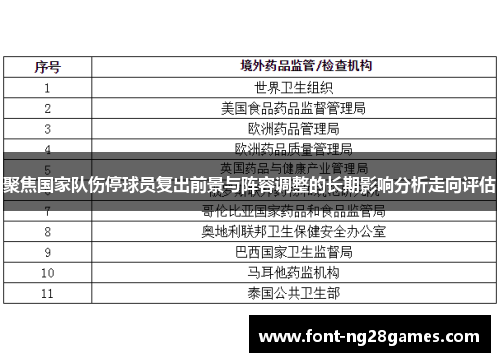 聚焦国家队伤停球员复出前景与阵容调整的长期影响分析走向评估